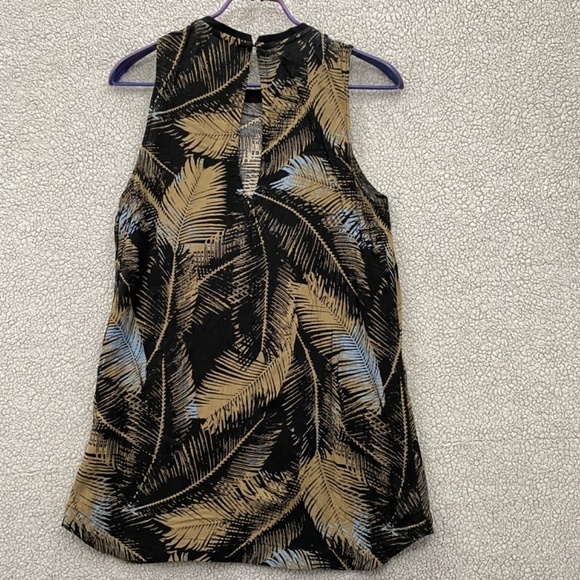 RVCA Tank Top Womens Sleeveless Top Rear Button Tan Black - Picture 8 of 10